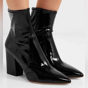 Loeffler Randall Isla Black Patent Leather Boots 7